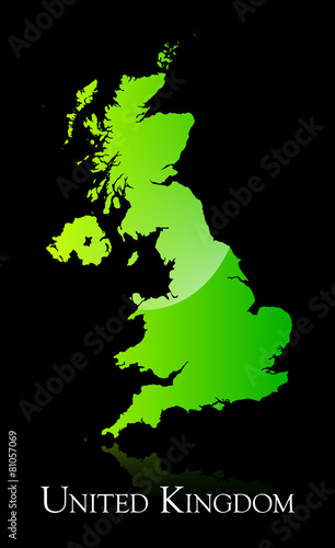 United Kingdom green shiny map #81057069