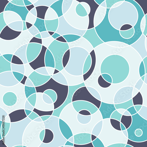 Modern seamless pattern with colorful circles and semicircles.