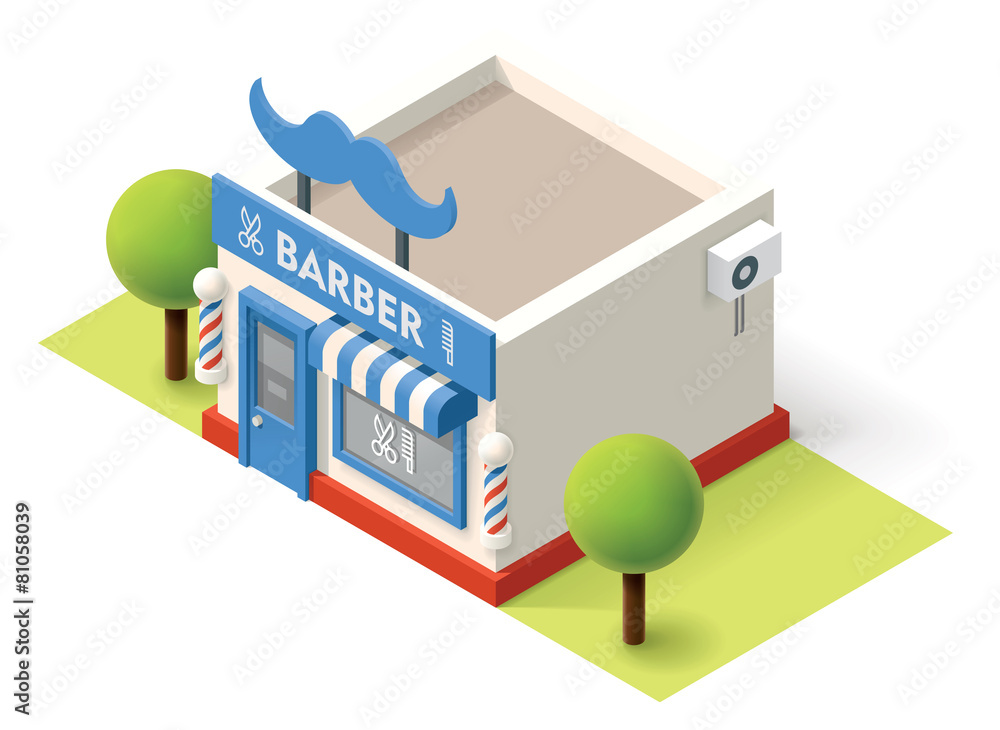 Vector isometric barbershop Vector isometric barbershop