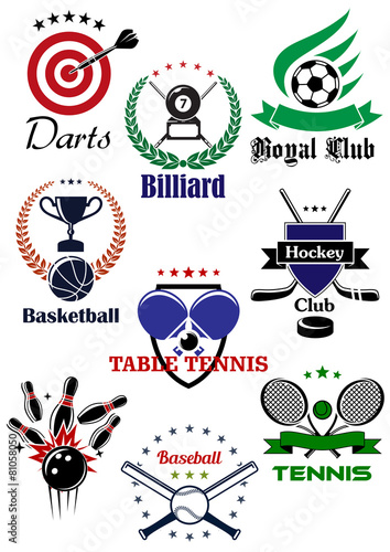 Heraldic emblems and icons for sport games design