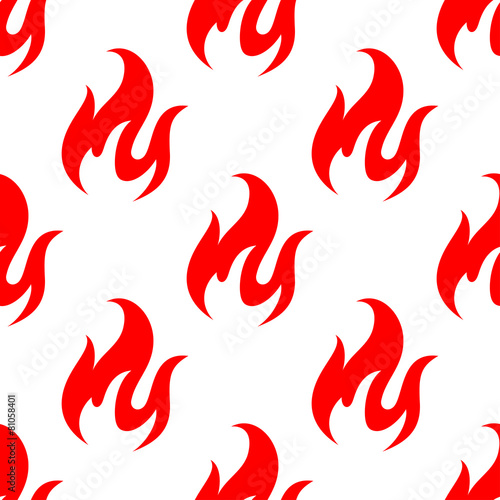 Red fire flames seamless pattern