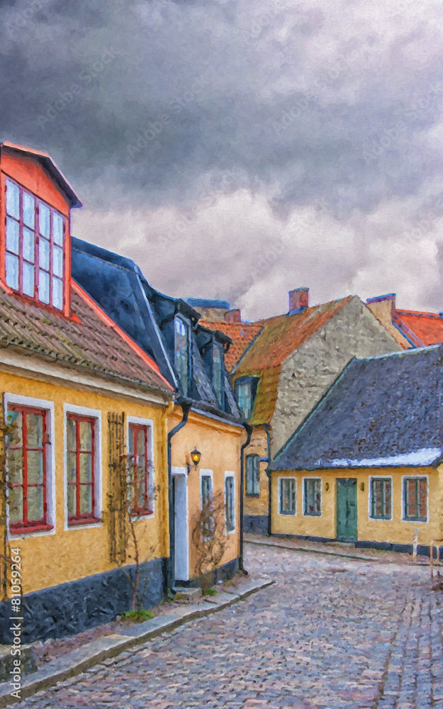 Streets of lund Digital Painting