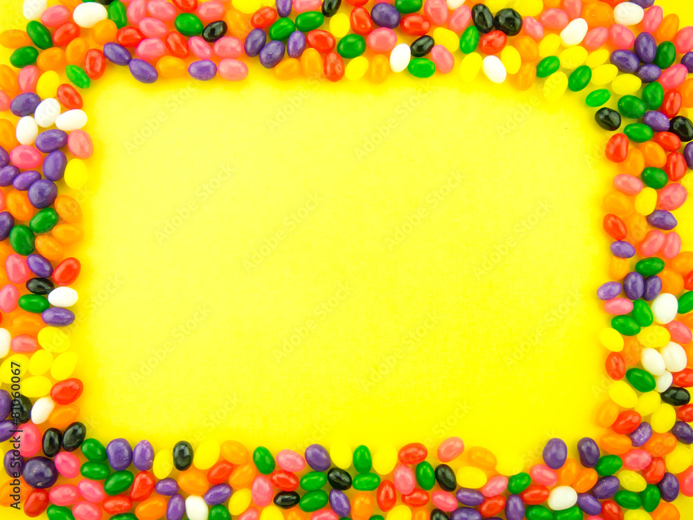 Jelly Beand Frame and Background (Yellow Background) Jelly Beand Frame and Background (Yellow Background)
