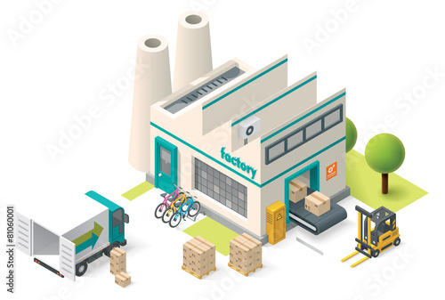Canvas-taulu Vector isometric factory