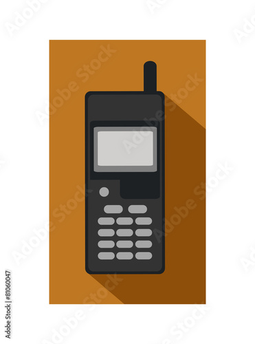 Retro flat mobile phone icon