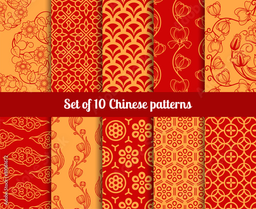 Chinese vector seamless patterns