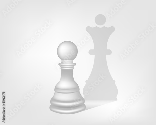 Pawn with the shadow of the Queen