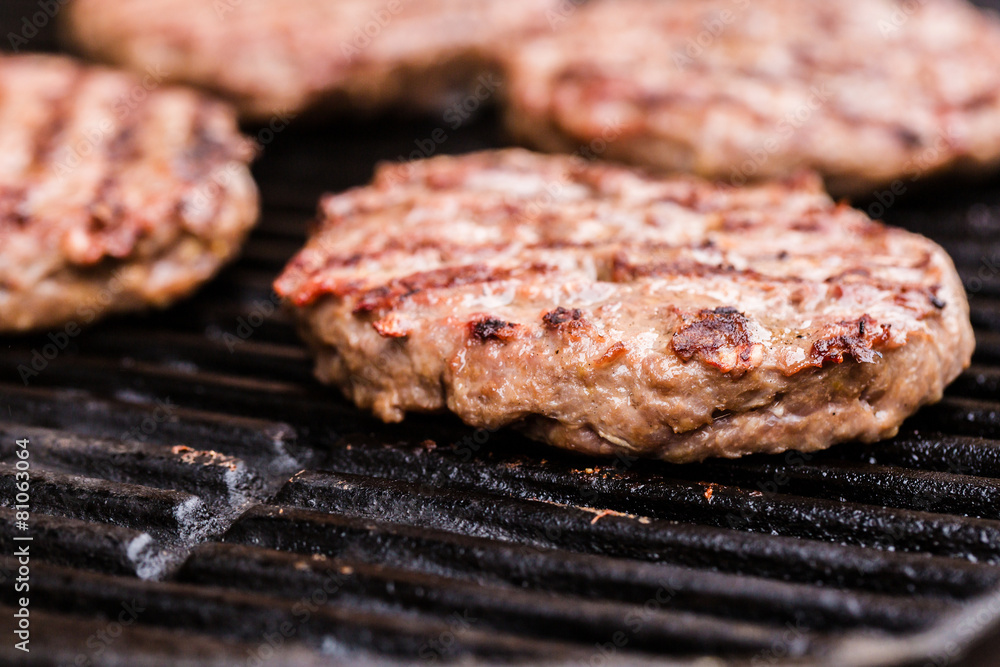 Preparing a batch of  grilled ground beef patties or frikadeller