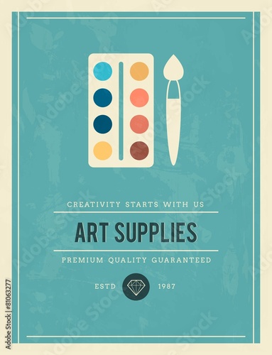 vintage poster for art supplies