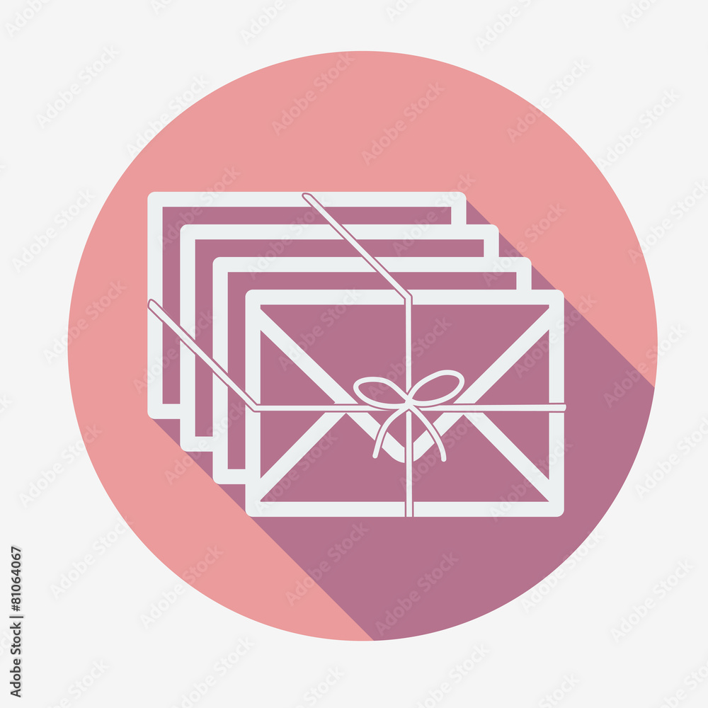 Single flat mail icon with long shadow. Vector illustration. Single flat mail icon with long shadow. Vector illustration.