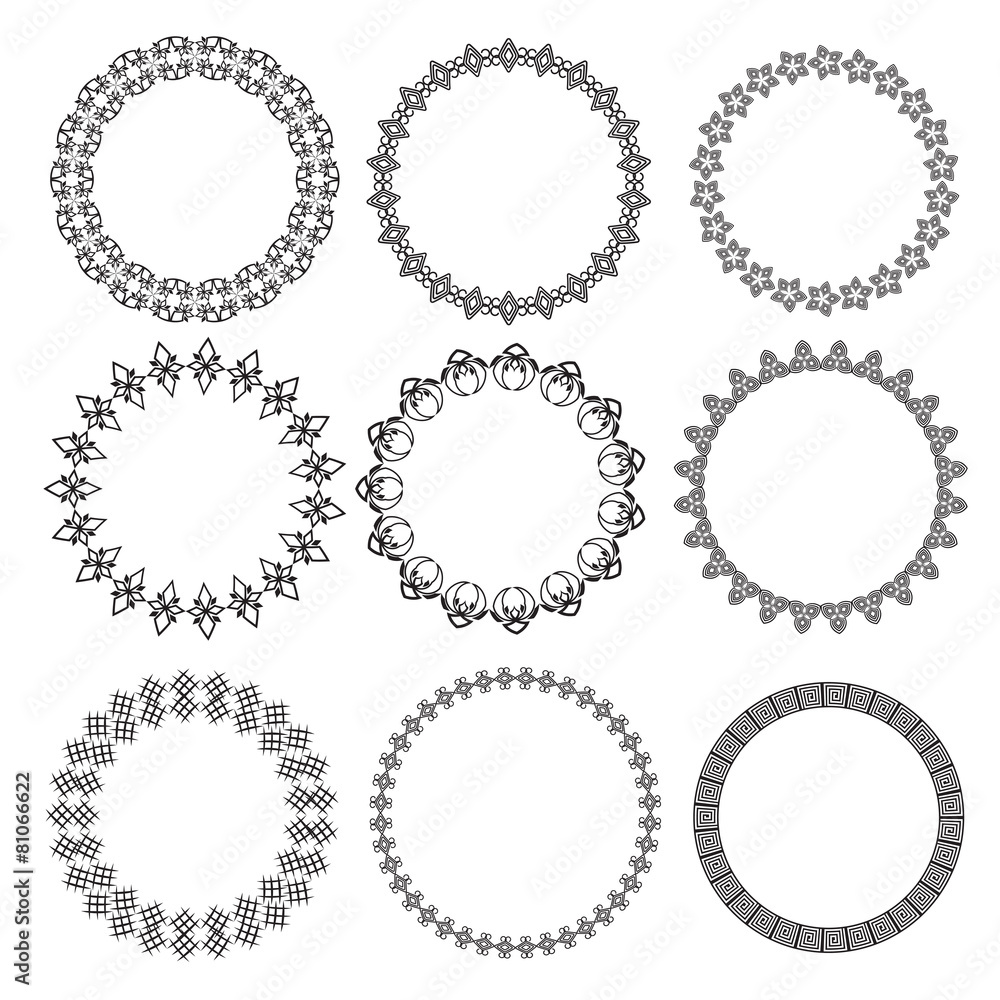 Monochromatic Ethnic Round Ornamental Vector Illustration Monochromatic Ethnic Round Ornamental Vector Illustration