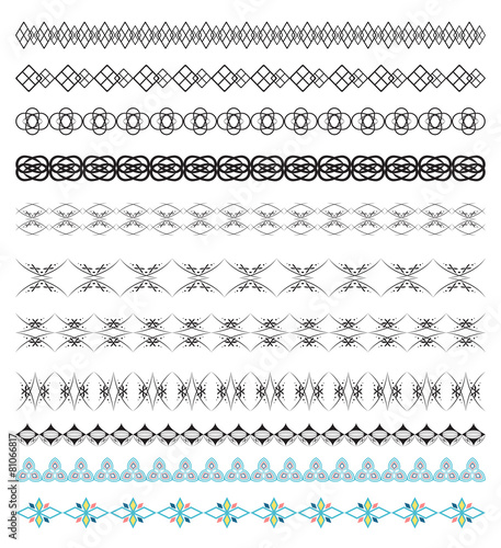 Vector Set of Calligraphic Design Borders Elements