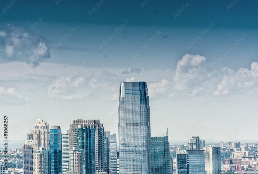 Obraz premium Jersey City, helicopter view