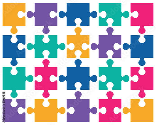 Illustration of colorful shiny puzzle, vector