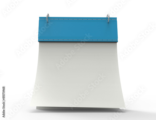 3d illustration of calendar with blank page