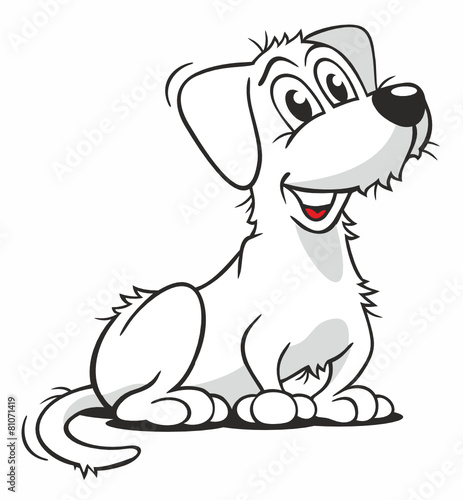 White Dog sitting