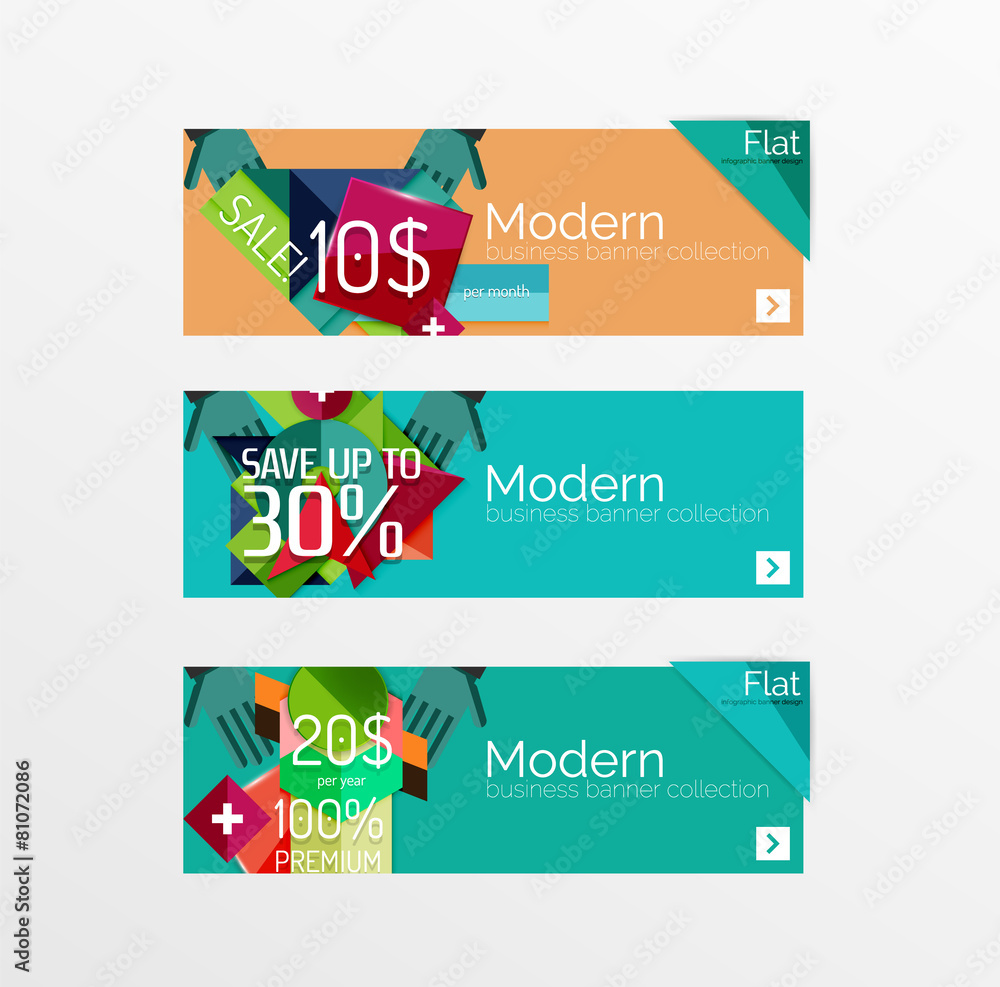 Set of banners with stickers, labels and elements for sale