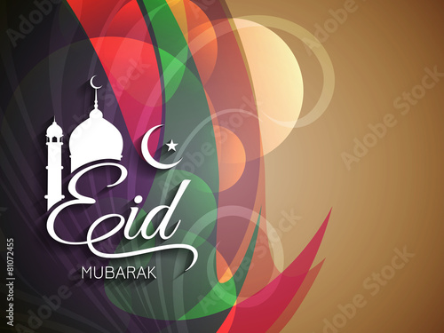 Elegant colorful Eid Mubarak background design.