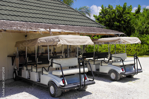 The electric buggy-typical means of transport on the island photo