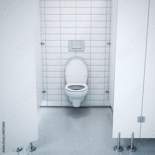 Fotografia Public toilet cubicle. 3d rendering