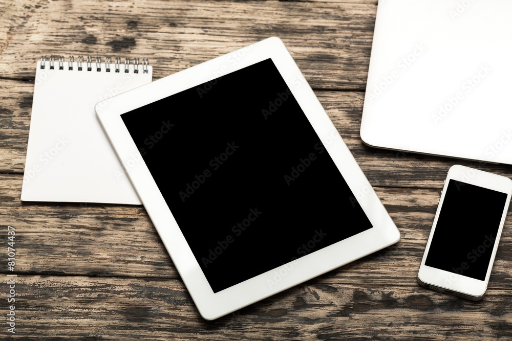 Phone. Smartphone with notebook and cup of strong coffee on Phone. Smartphone with notebook and cup of strong coffee on