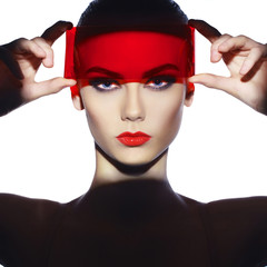 Fototapete Frauen Elegante futuristische Dame im Studio  © Egor Mayer