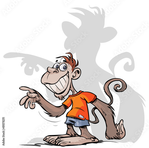 Monkey cartoon character.