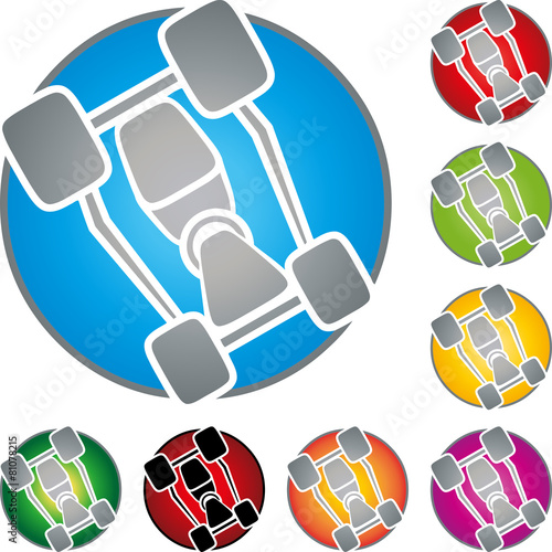 Kart, Auto, Logo, Wappen, Buton