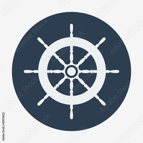 Pirate icon, helm of ship. Flat design vector illustration.