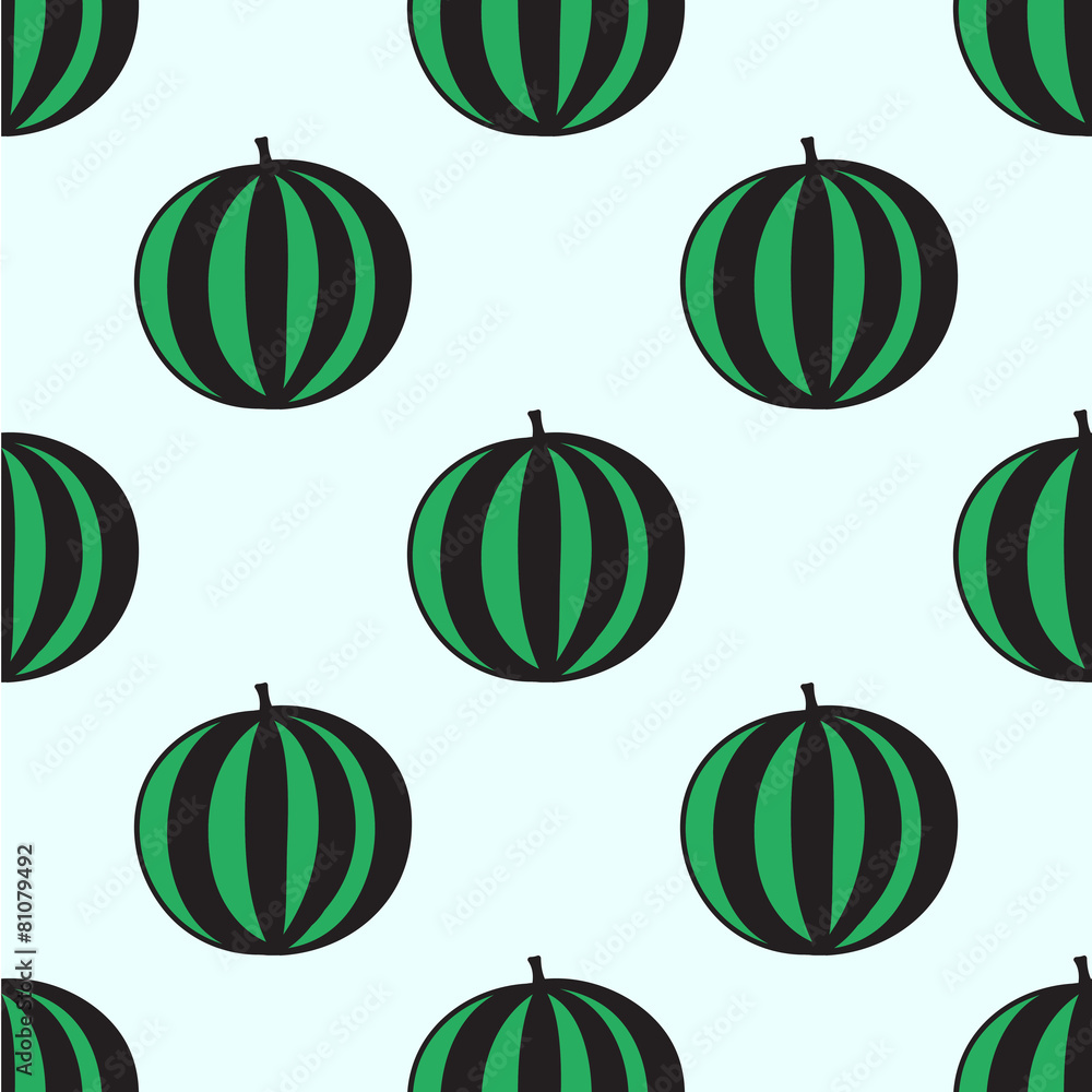Seamless hand-drawn pattern with watermelon. Vector illustration Seamless hand-drawn pattern with watermelon. Vector illustration