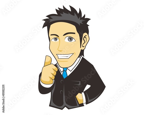 businessman mascot logo