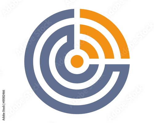 abstract C technology share logo template