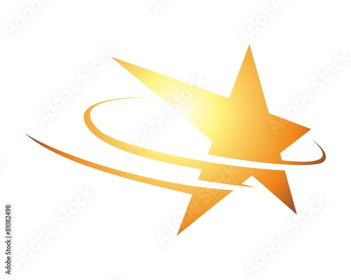 abstract 3D gold star logo