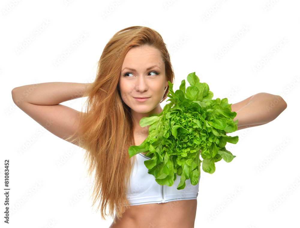 Dieting concept Beautiful Young Woman on diet with healthy food Dieting concept Beautiful Young Woman on diet with healthy food