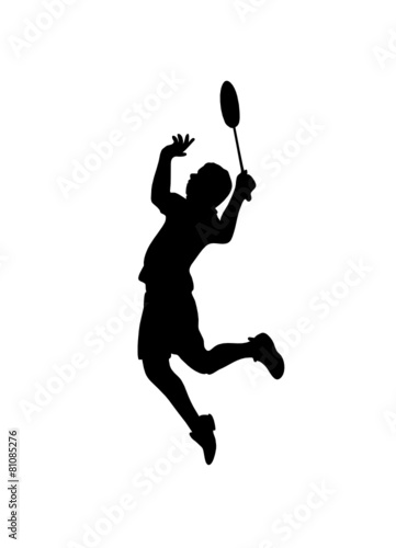 Silhouette of professional badminton player