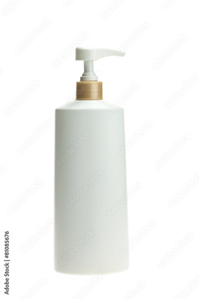 White plastic bottle isolated on white White plastic bottle isolated on white