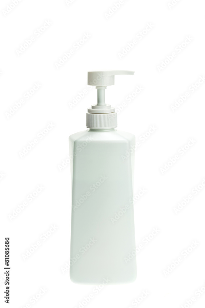 White plastic bottle isolated on white White plastic bottle isolated on white