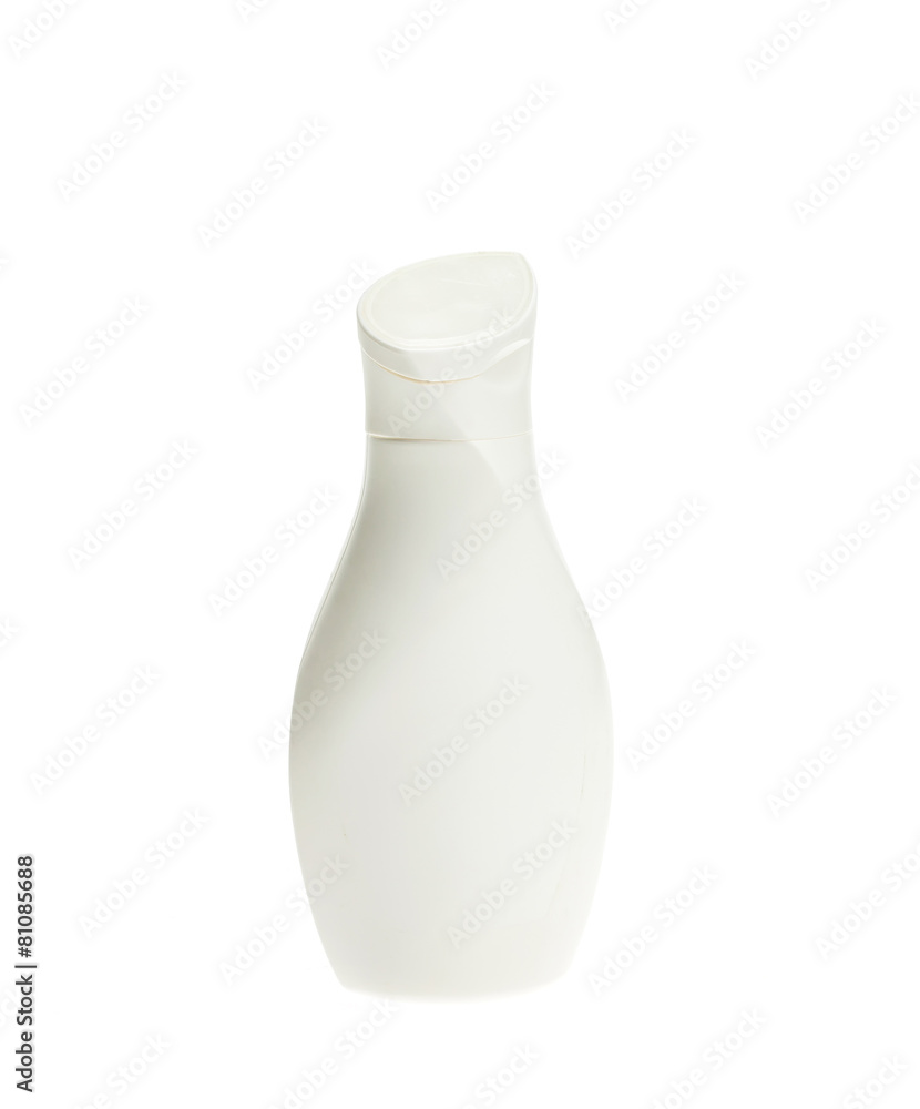 White lotion bottle isolated on white White lotion bottle isolated on white