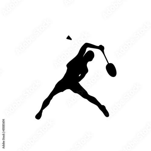 Silhouette of professional badminton player