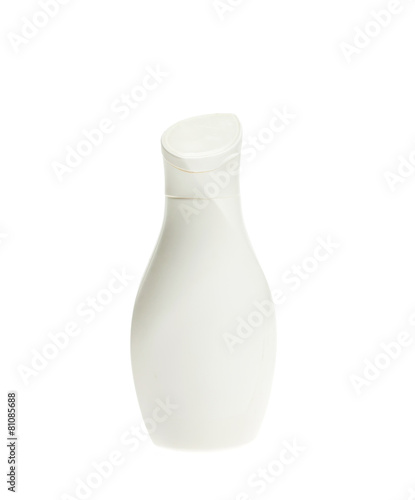 White lotion bottle isolated on white