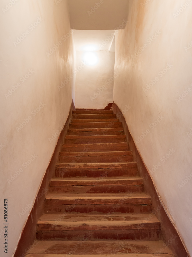 The old wooden stair of Kasbah de Taourirt