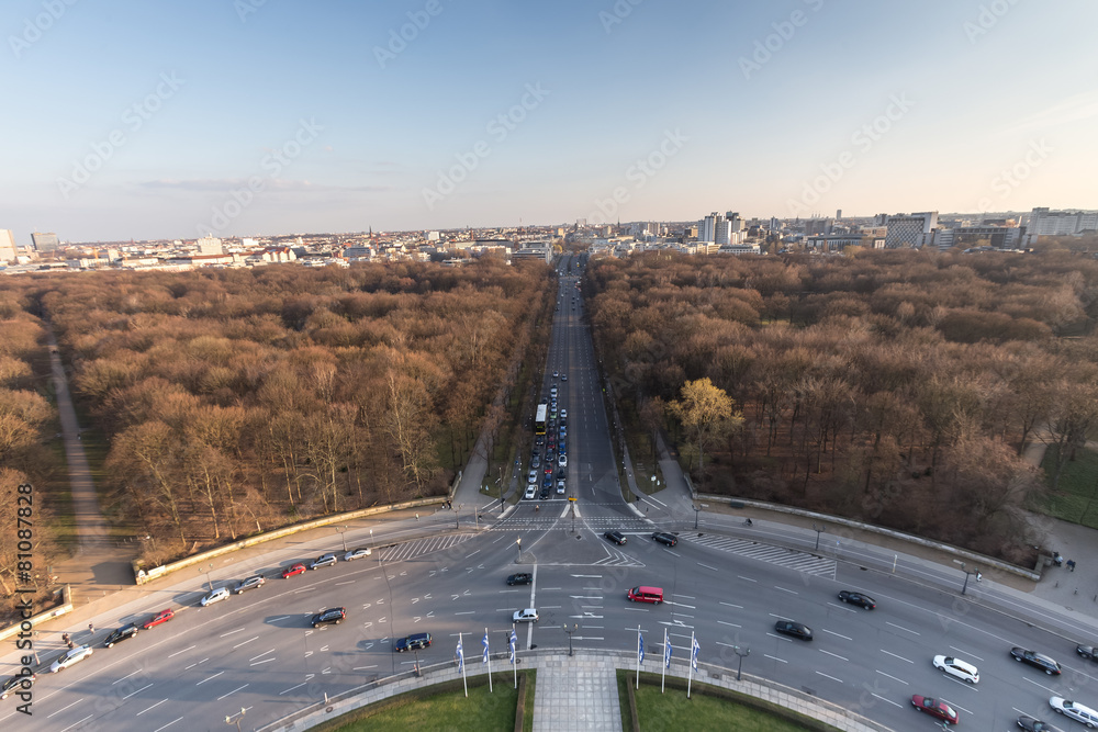 Fototapeta premium berlin germany from above view from the siegessäule