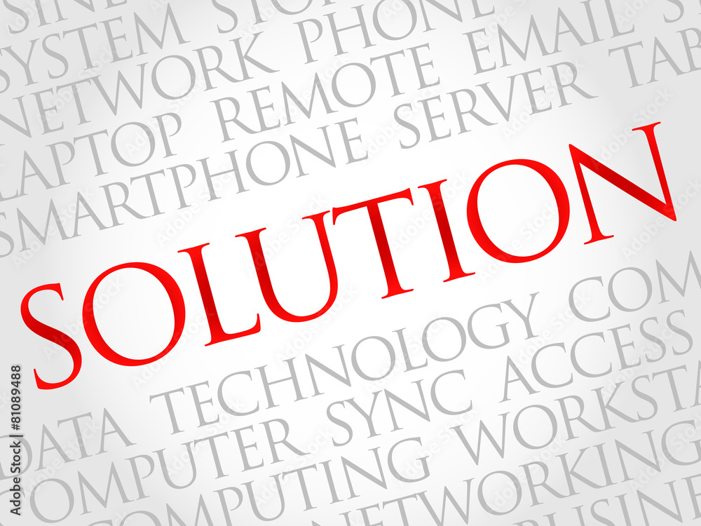Solution word cloud concept