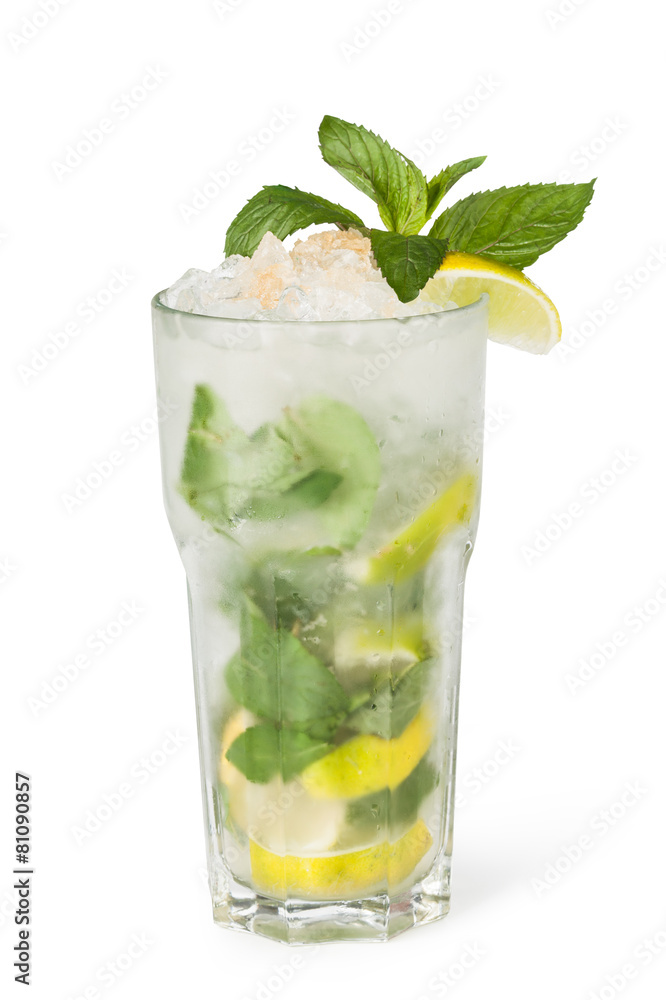 Glasses of fruit drinks with ice cubes Glasses of fruit drinks with ice cubes