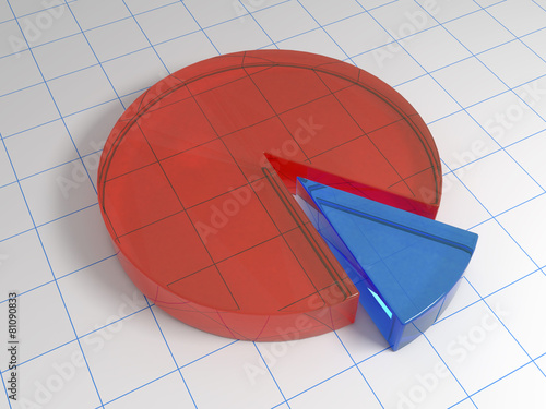 3d circle diagram from glass on the sheet