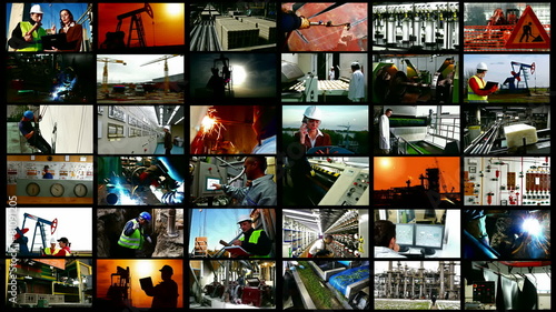 Industry and production occupations- split screen