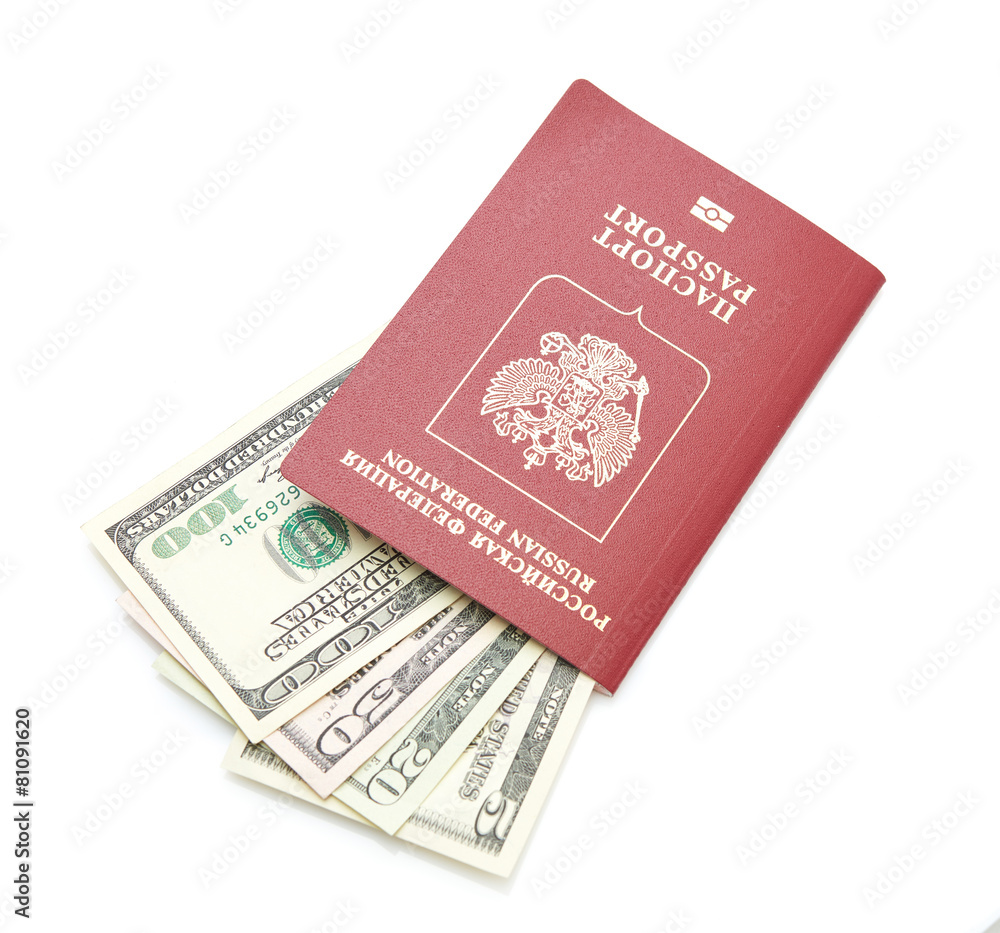 Russian passport with American dollars Russian passport with American dollars