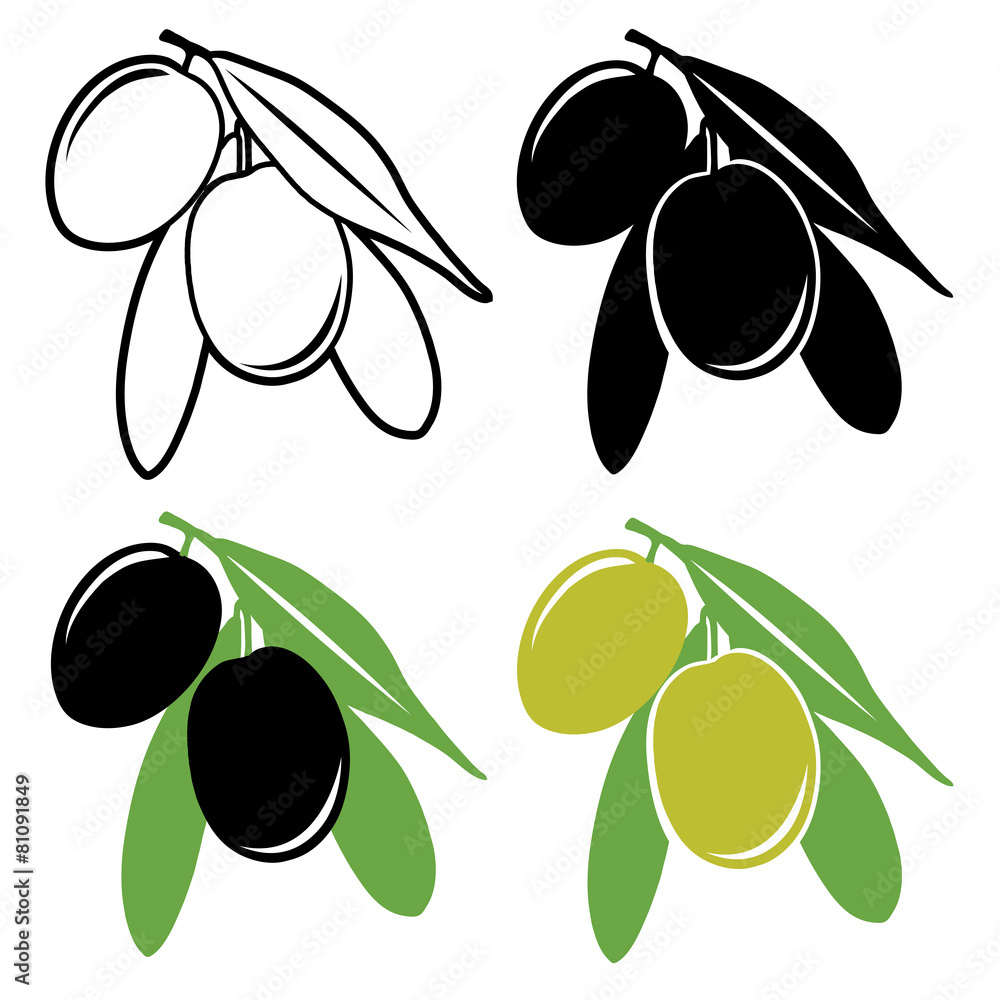 Olives vector set Olives vector set