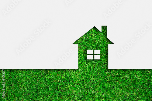 Simple green eco house icon