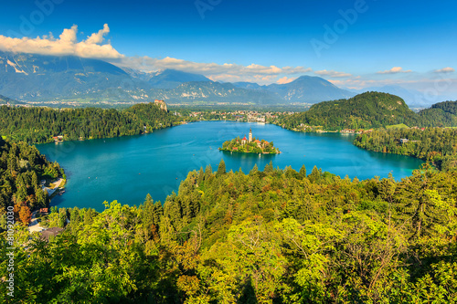 Stunning Bled Lake panorama,Slovenia,Europe